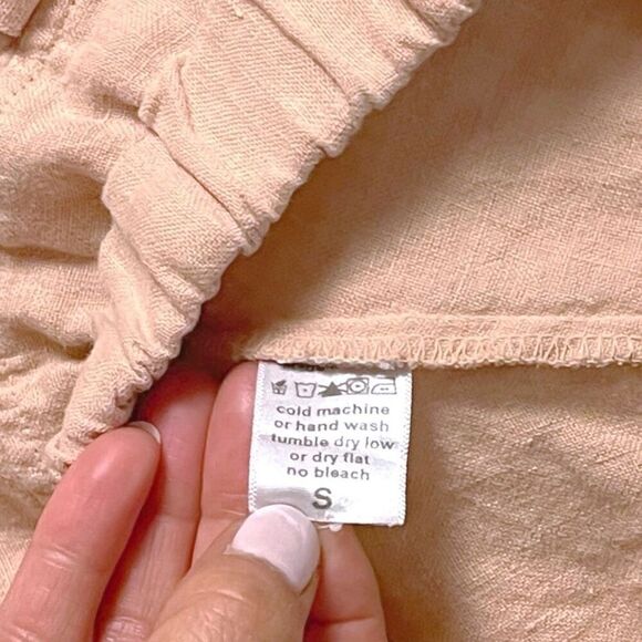 BLACK CRANE EUC Linen carpenter pants in Nude Size S - Picture 7 of 7